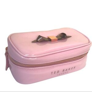 Ted Baker London Bow Jewellery Case Travel Makeup Organizer Rose Gold Pink Train